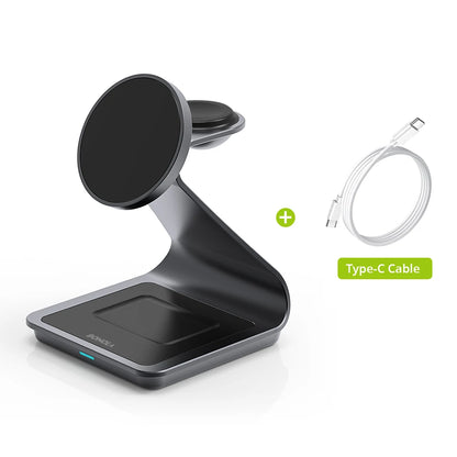 BONOLA 3-in-1 Magnetic Charger for Smart Phone, Watch & AirPods