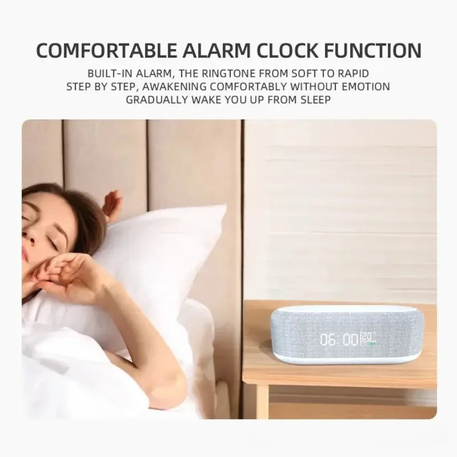 3-in-1 Alarm Clock: Wireless Charger, Lamp & Thermometer