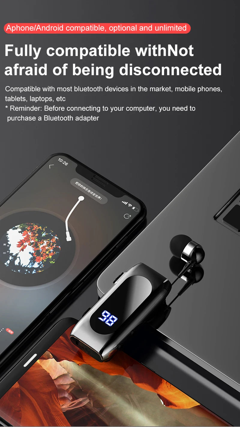 K55 Business Wireless Earphone with Noise Cancelling Mic & LED Display