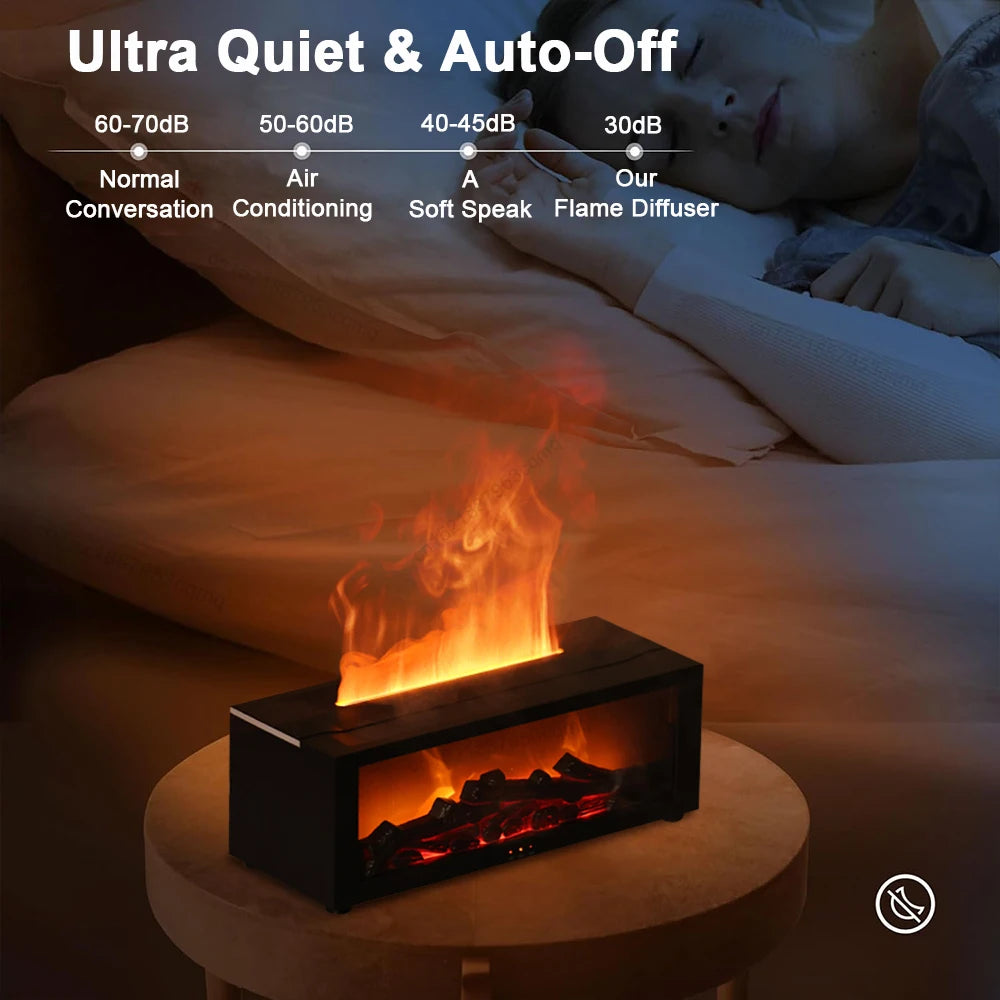 Essential Oil Humidifier - Flame Design with LED Light & Remote