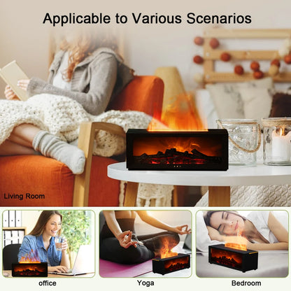 Essential Oil Humidifier - Flame Design with LED Light & Remote