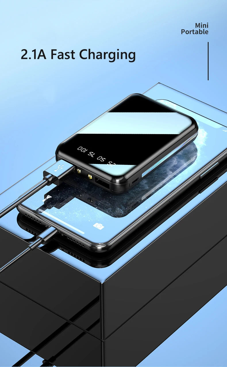 Compact 20000mAh Portable Charger with Digital Display