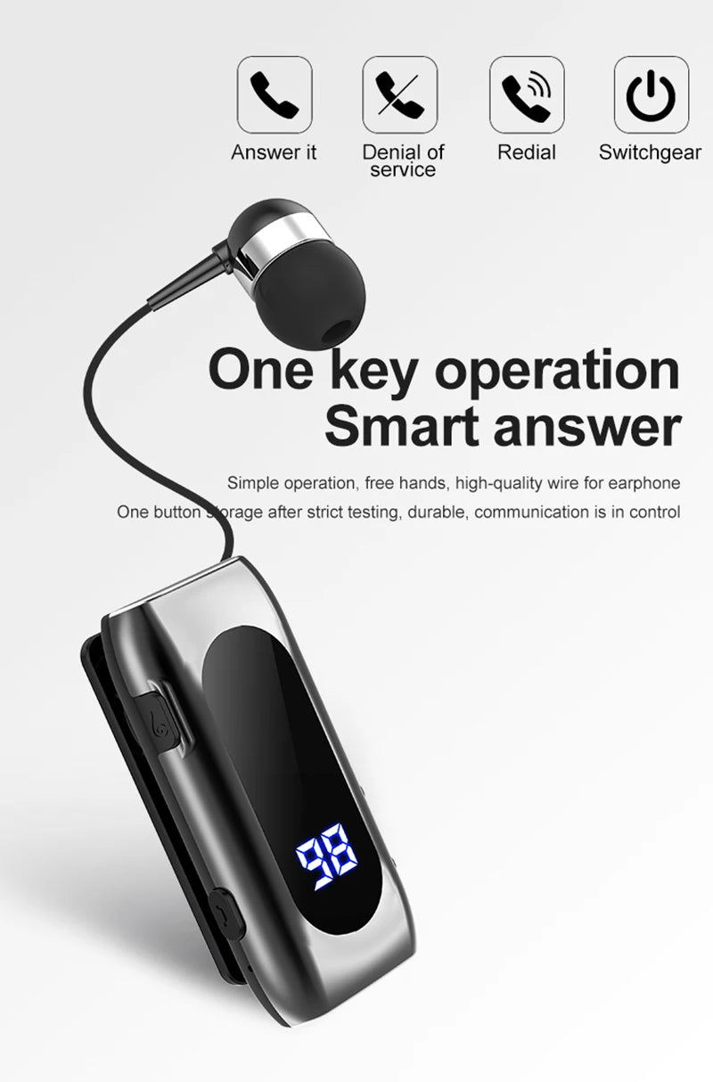 K55 Business Wireless Earphone with Noise Cancelling Mic & LED Display