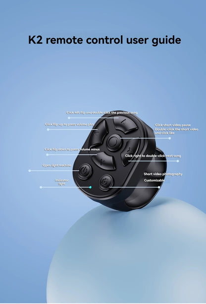 K2 Bluetooth TikTok Remote Ring & Selfie Controller