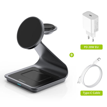 BONOLA 3-in-1 Magnetic Charger for Smart Phone, Watch & AirPods