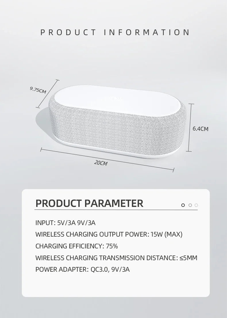 3-in-1 Alarm Clock: Wireless Charger, Lamp & Thermometer