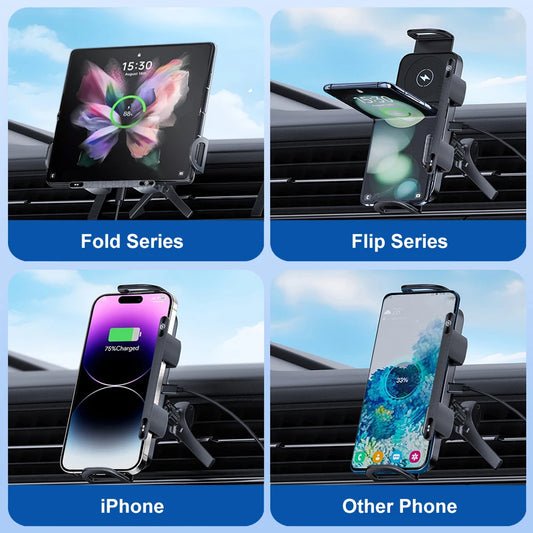 Fast Charging Car Holder Compatible with SAMSUNG (Z Fold, Flip) & IPHONE