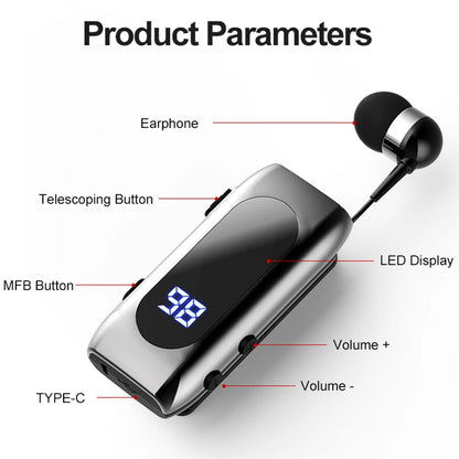 K55 Business Wireless Earphone with Noise Cancelling Mic & LED Display