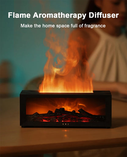 Essential Oil Humidifier - Flame Design with LED Light & Remote