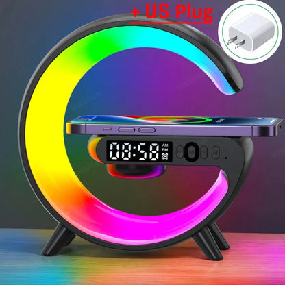 Multifunction RGB Speaker Alarm Clock & Wireless Charging Dock Station