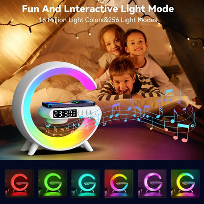 Multifunction RGB Speaker Alarm Clock & Wireless Charging Dock Station