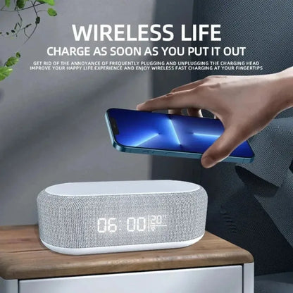 3-in-1 Alarm Clock: Wireless Charger, Lamp & Thermometer
