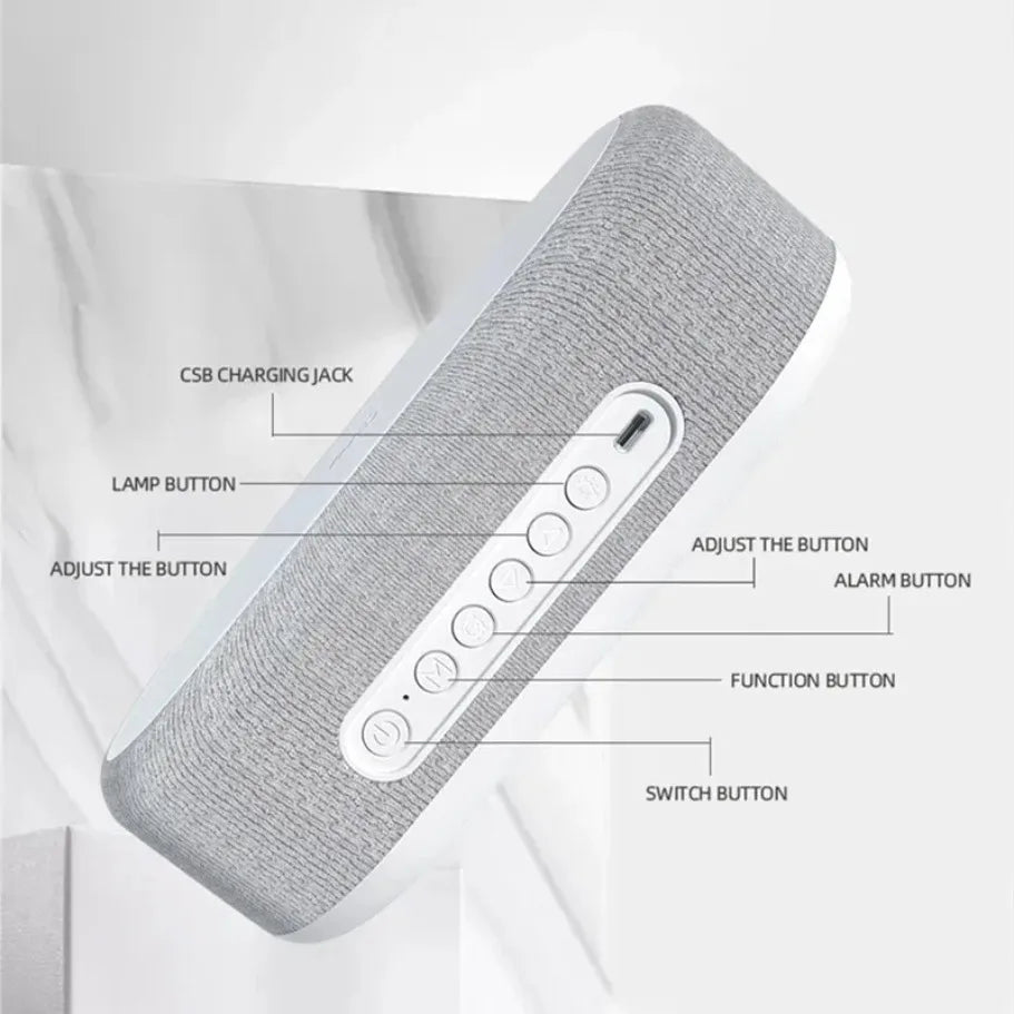 3-in-1 Alarm Clock: Wireless Charger, Lamp & Thermometer
