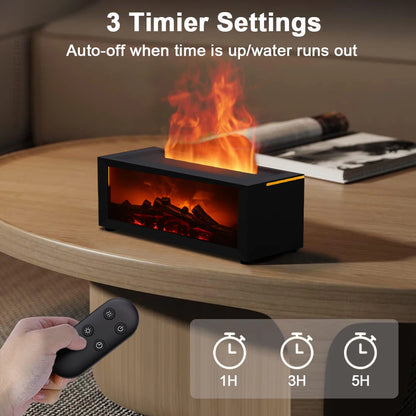 Essential Oil Humidifier - Flame Design with LED Light & Remote