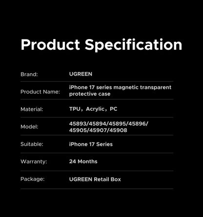UGREEN Magnetic Shockproof Case for iPhone 17/16/15 Series