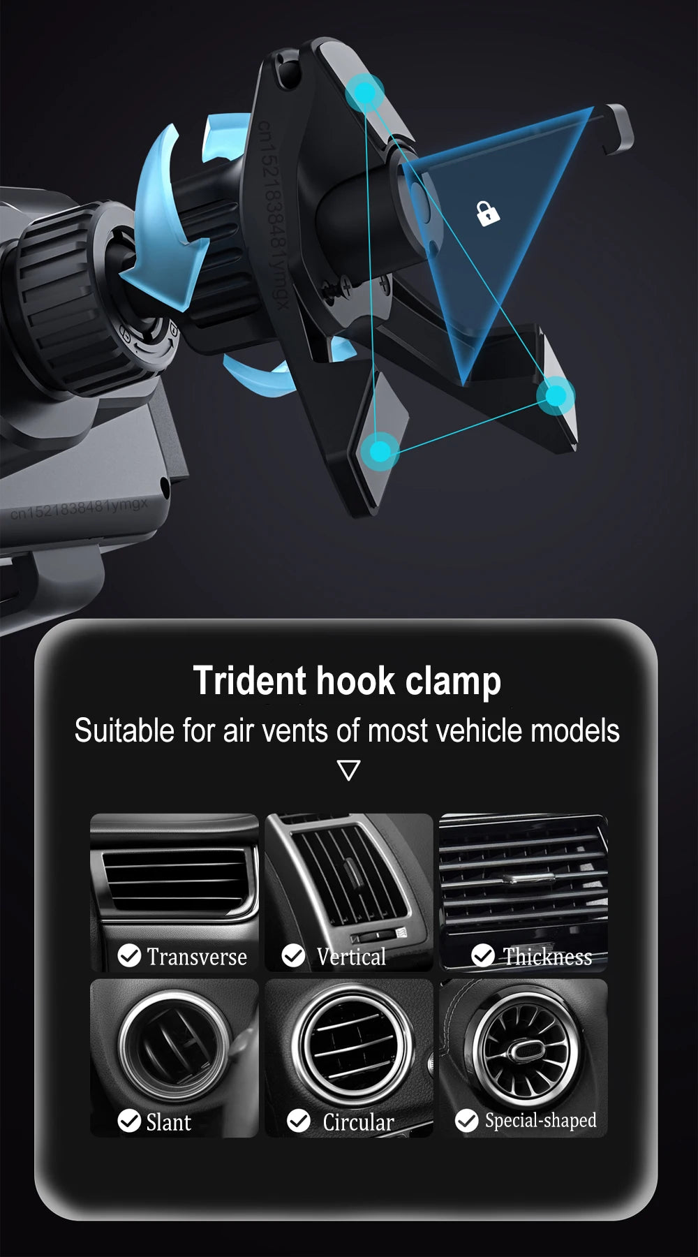Fast Charging Car Holder Compatible with SAMSUNG (Z Fold, Flip) & IPHONE