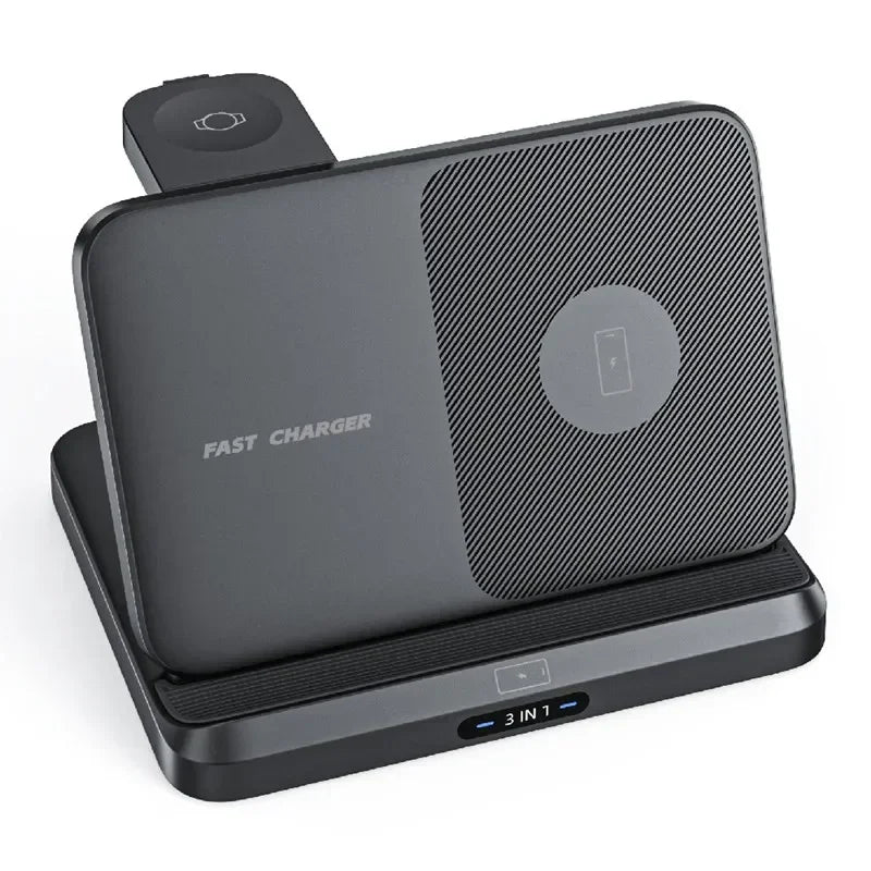 Foldable 3 in 1 Wireless Charging Dock for Mobile, Watch & Ear Buds