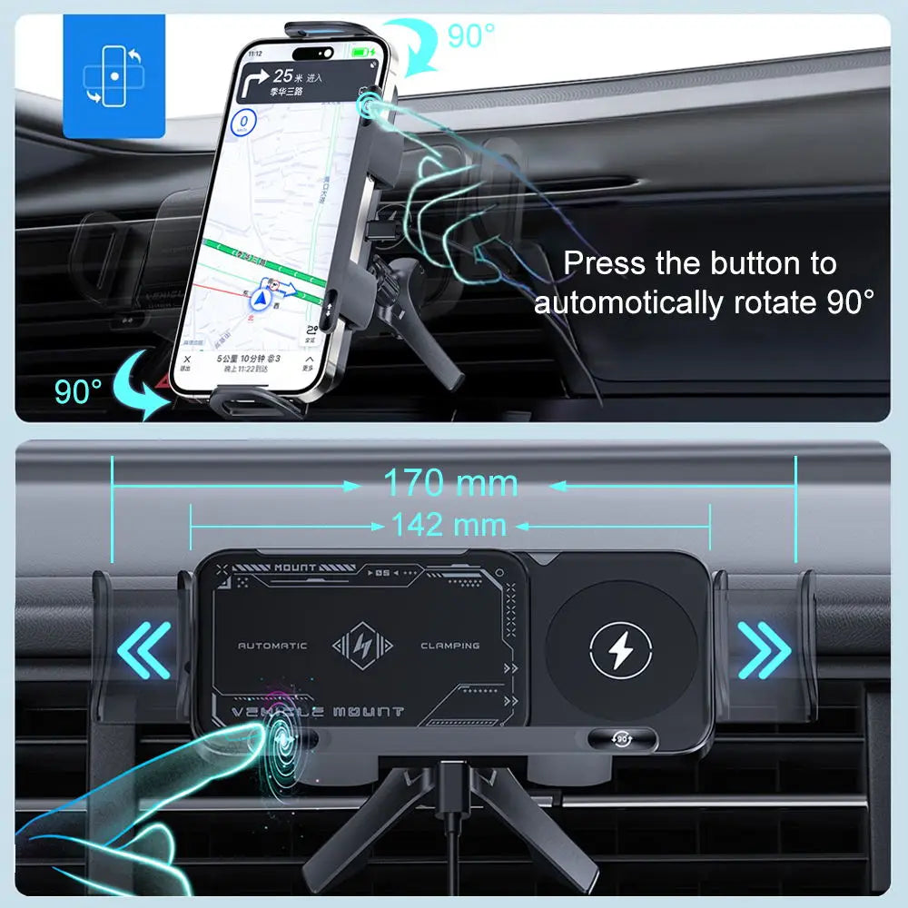 Fast Charging Car Holder Compatible with SAMSUNG (Z Fold, Flip) & IPHONE