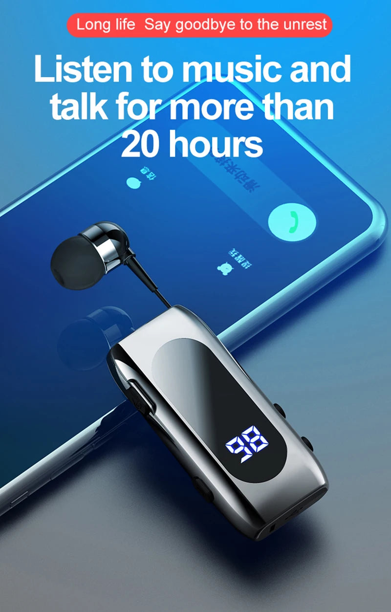 K55 Business Wireless Earphone with Noise Cancelling Mic & LED Display