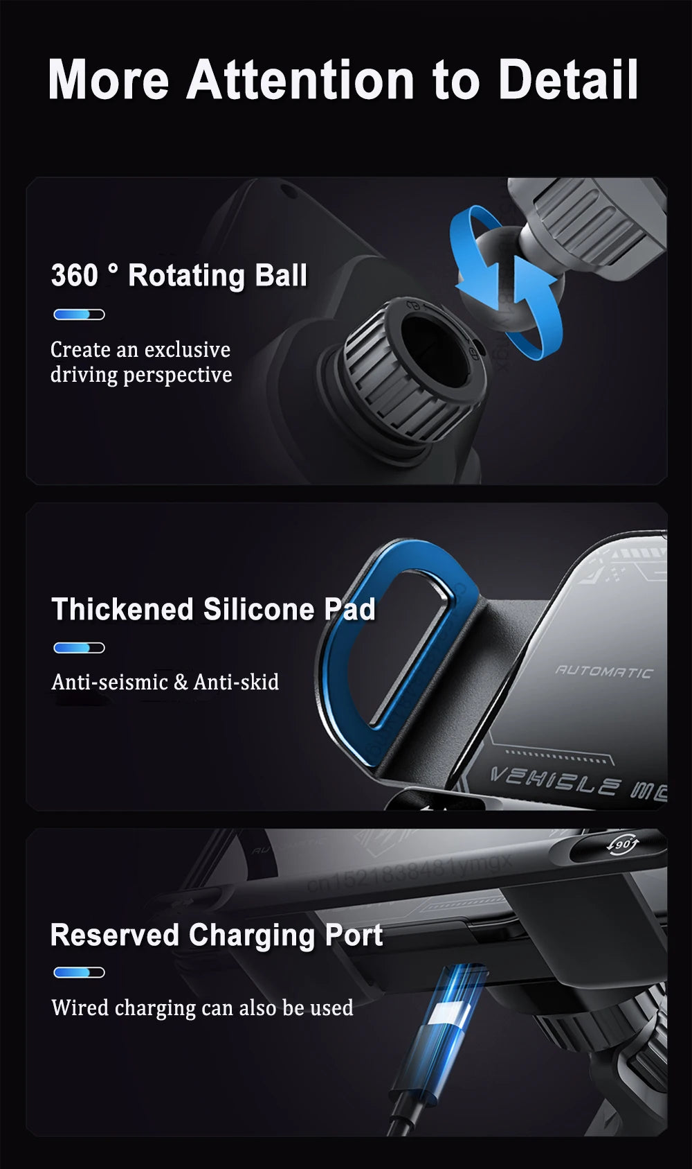 Fast Charging Car Holder Compatible with SAMSUNG (Z Fold, Flip) & IPHONE