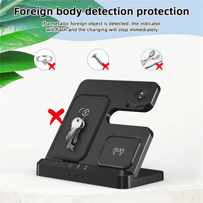 100W 3-in-1 Fast Wireless Charger with Adapter for Samsung  IPhone