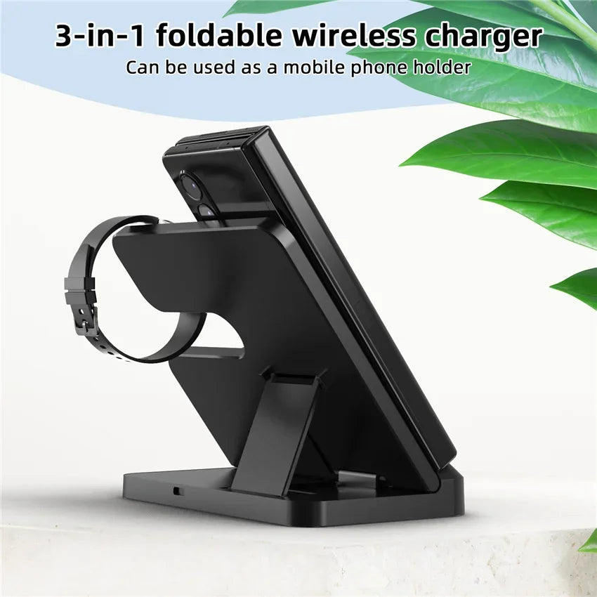 100W 3-in-1 Fast Wireless Charger with Adapter for Samsung  IPhone