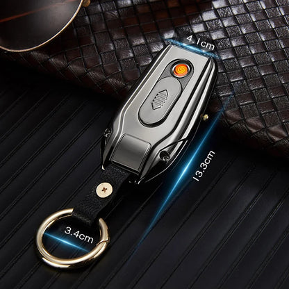 Outdoor Survival Keychain: Watch, Lighter & Compass