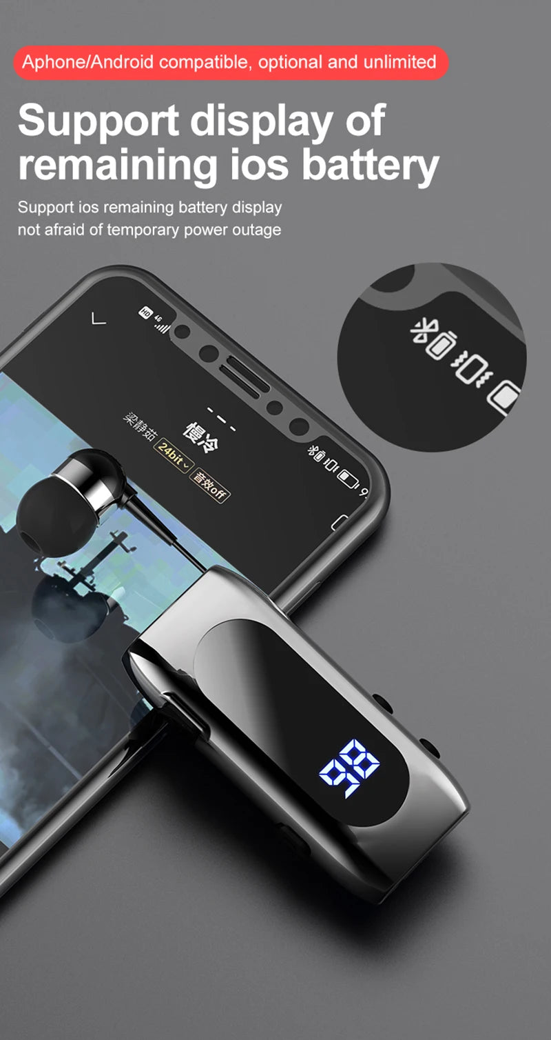 K55 Business Wireless Earphone with Noise Cancelling Mic & LED Display
