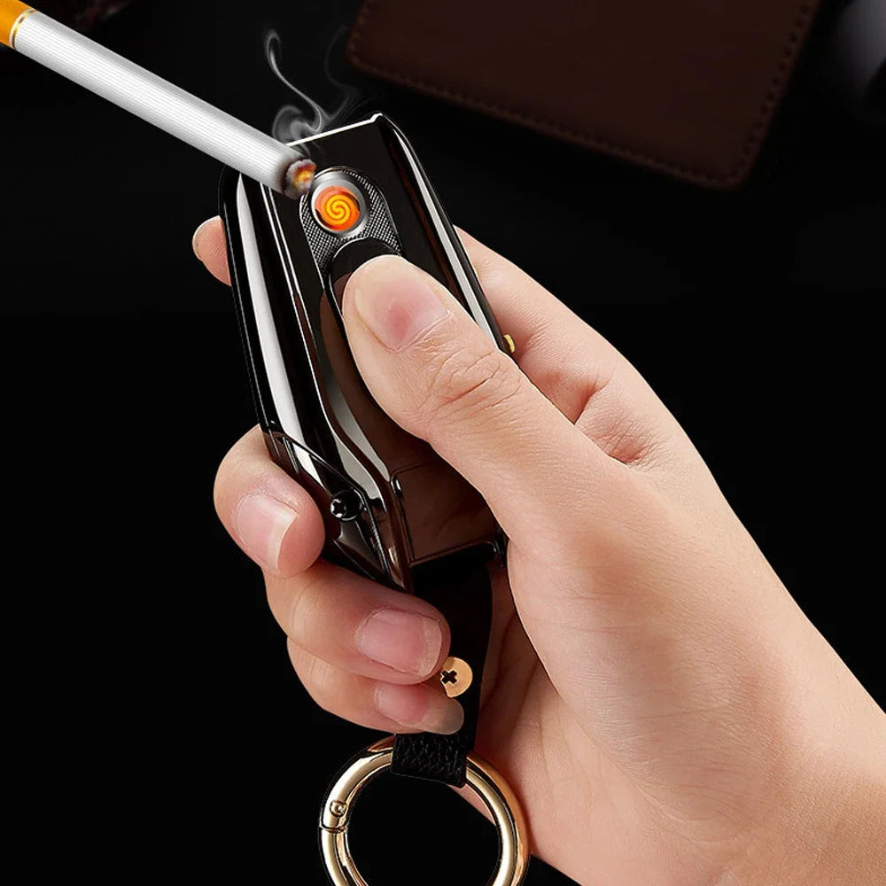 Outdoor Survival Keychain: Watch, Lighter & Compass