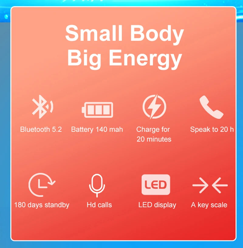 K55 Business Wireless Earphone with Noise Cancelling Mic & LED Display