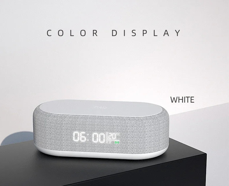 3-in-1 Alarm Clock: Wireless Charger, Lamp & Thermometer