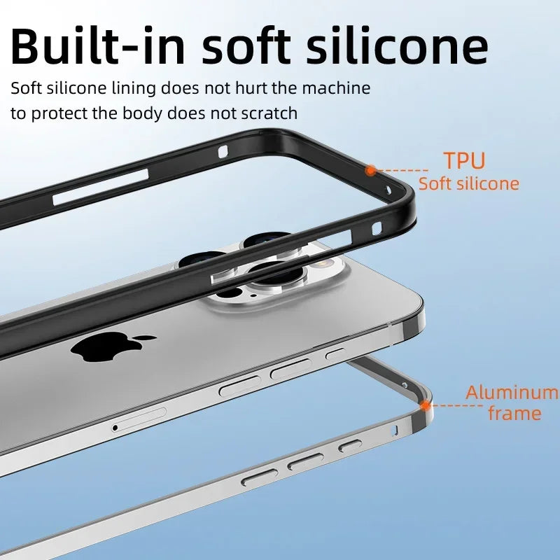 Premium Hybrid (Aluminum + Silicone) Case for iPhone