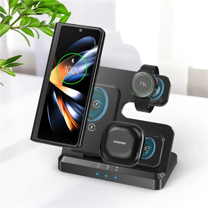 100W 3-in-1 Fast Wireless Charger with Adapter for Samsung  IPhone
