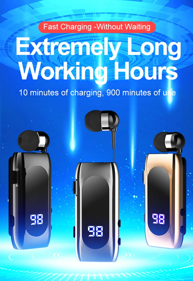 K55 Business Wireless Earphone with Noise Cancelling Mic & LED Display