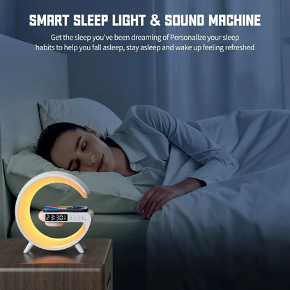 Multifunction RGB Speaker Alarm Clock & Wireless Charging Dock Station