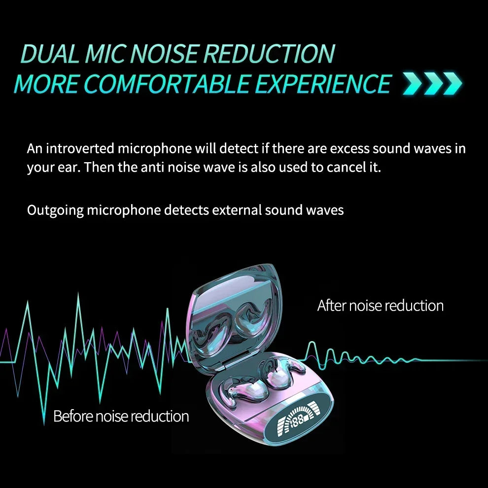 IPX5 Waterproof Stereo Bluetooth 5.3 Invisible Earbuds