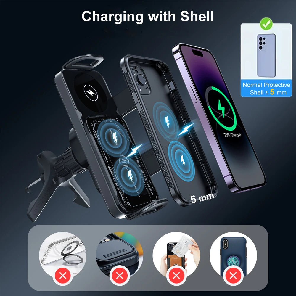 Fast Charging Car Holder Compatible with SAMSUNG (Z Fold, Flip) & IPHONE