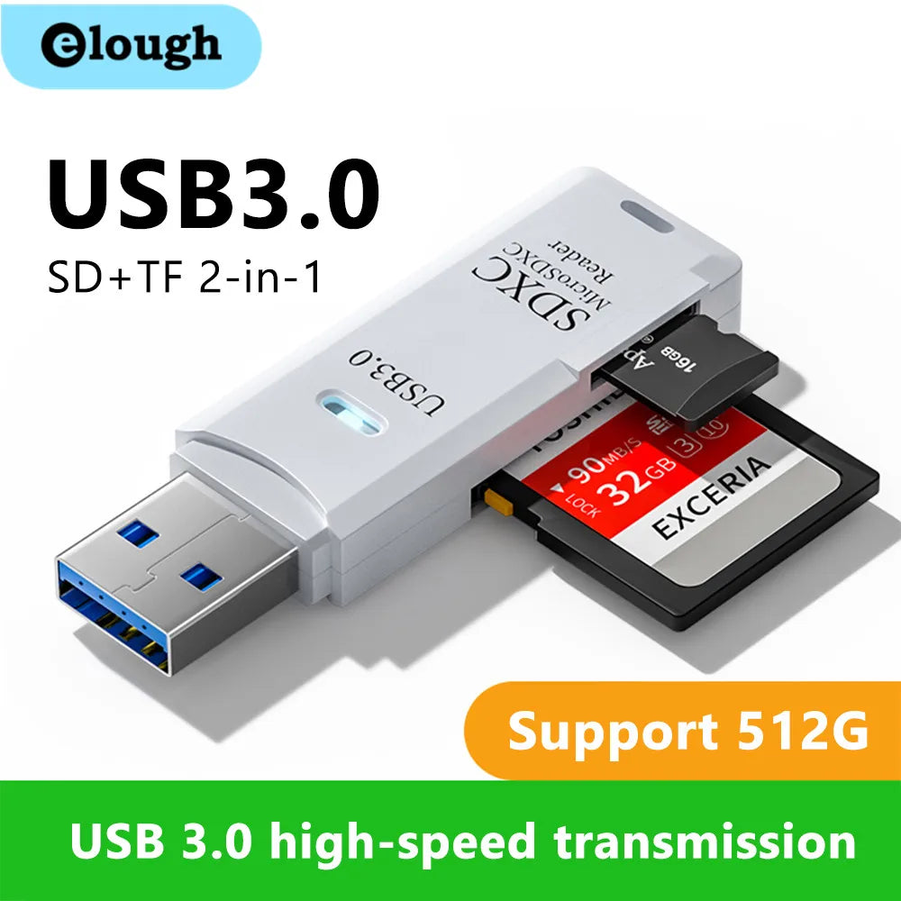 High Speed USB 3.0 SD & MicroSD Memory Card Reader
