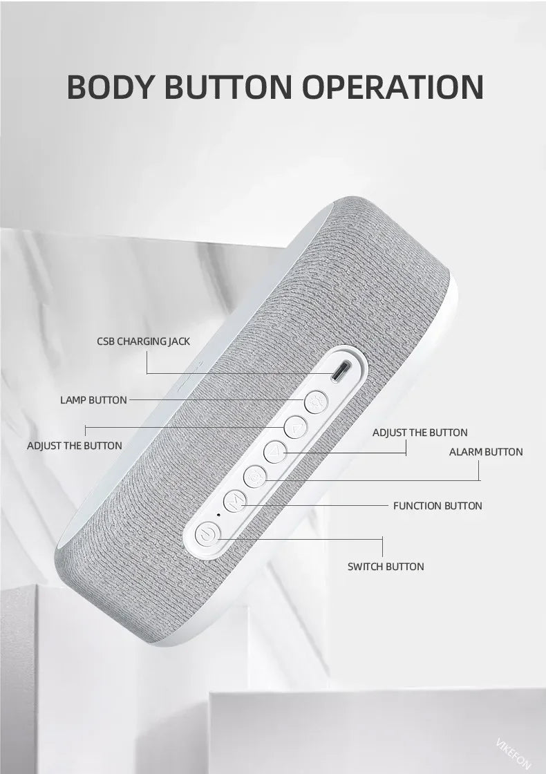3-in-1 Alarm Clock: Wireless Charger, Lamp & Thermometer